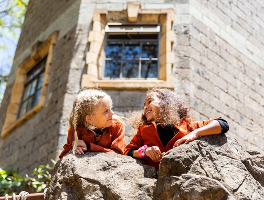 Infant-students-conversing-outdoors Infant-students-conversing-outdoors