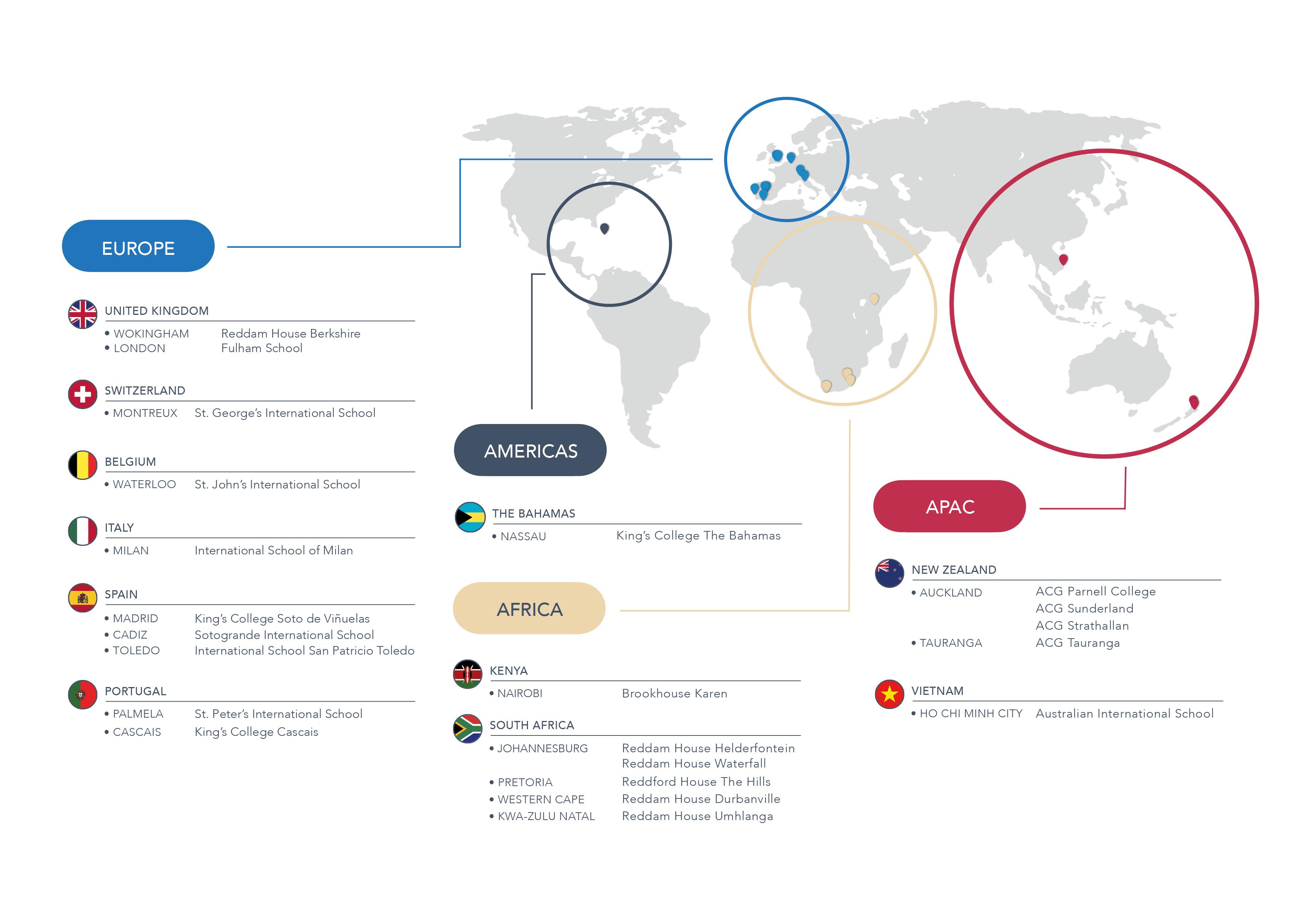 Global Exchange Schools Map Global Exchange Schools Map