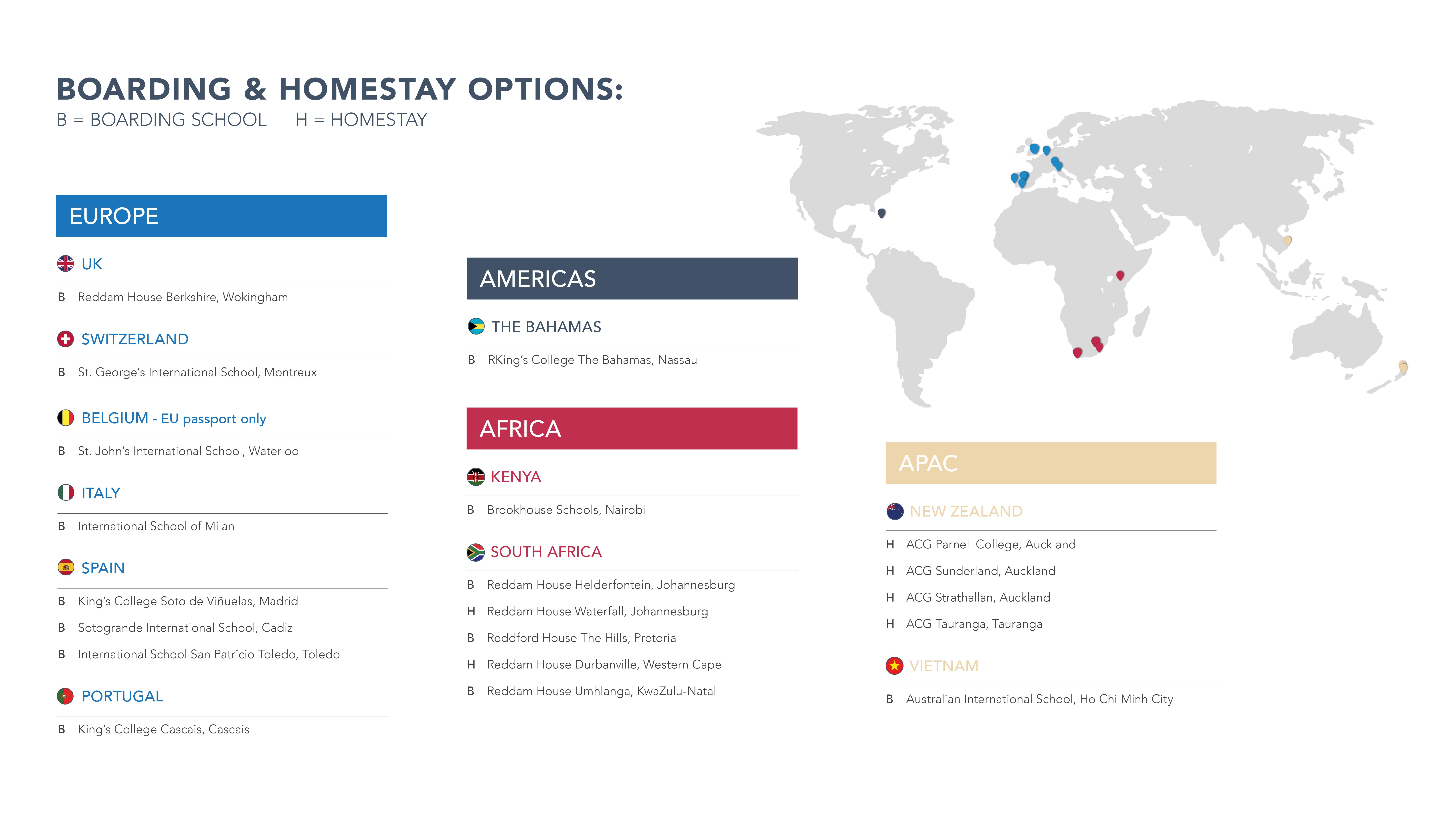 Global Exchange Schools Map