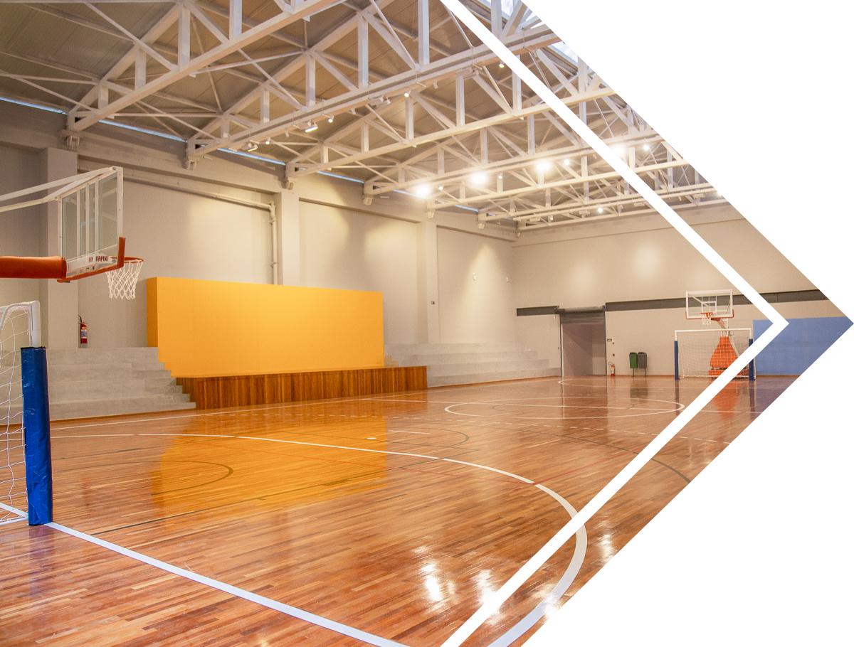 Áreas de esportes e espaços internos