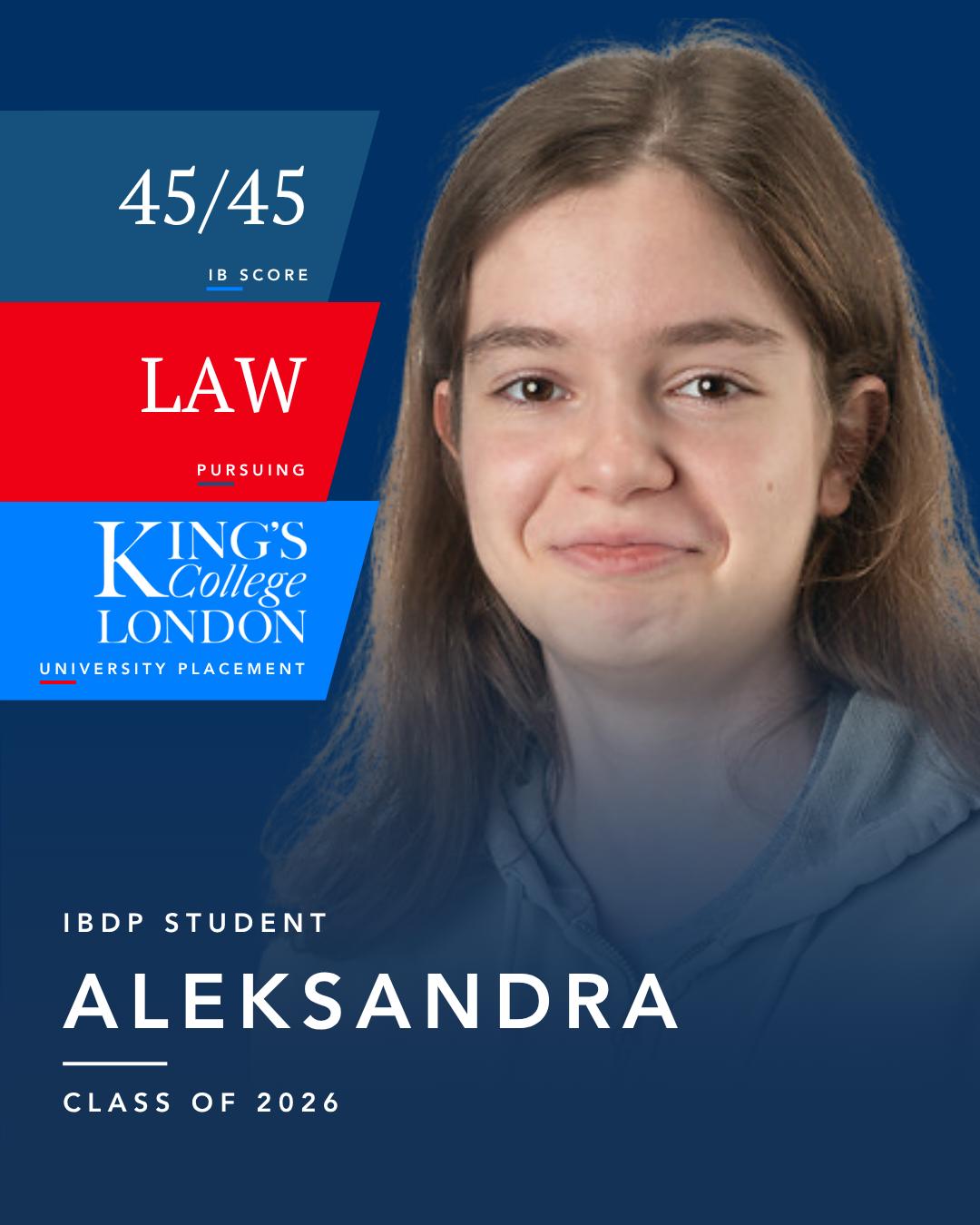 IBDP STUDENT ALEKSANDRA