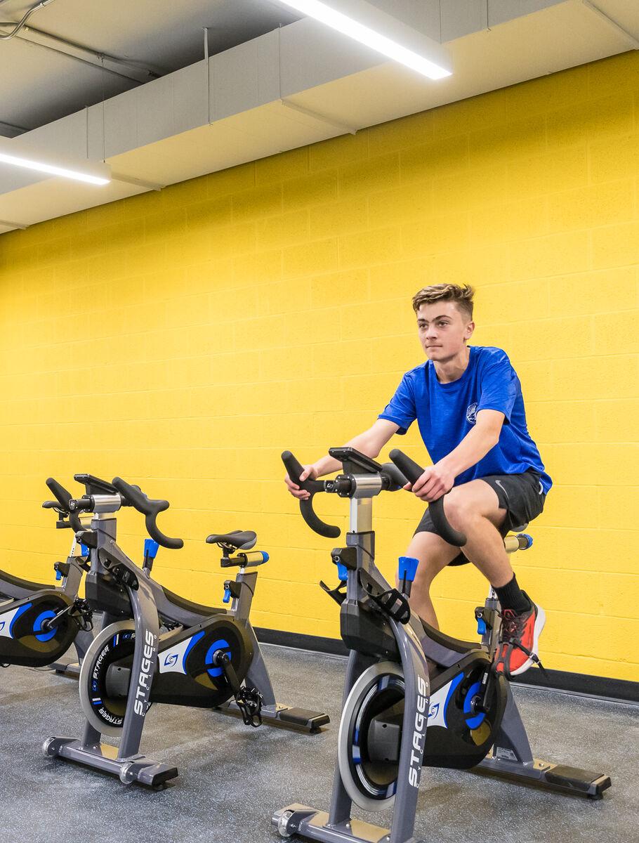Student at the school gym