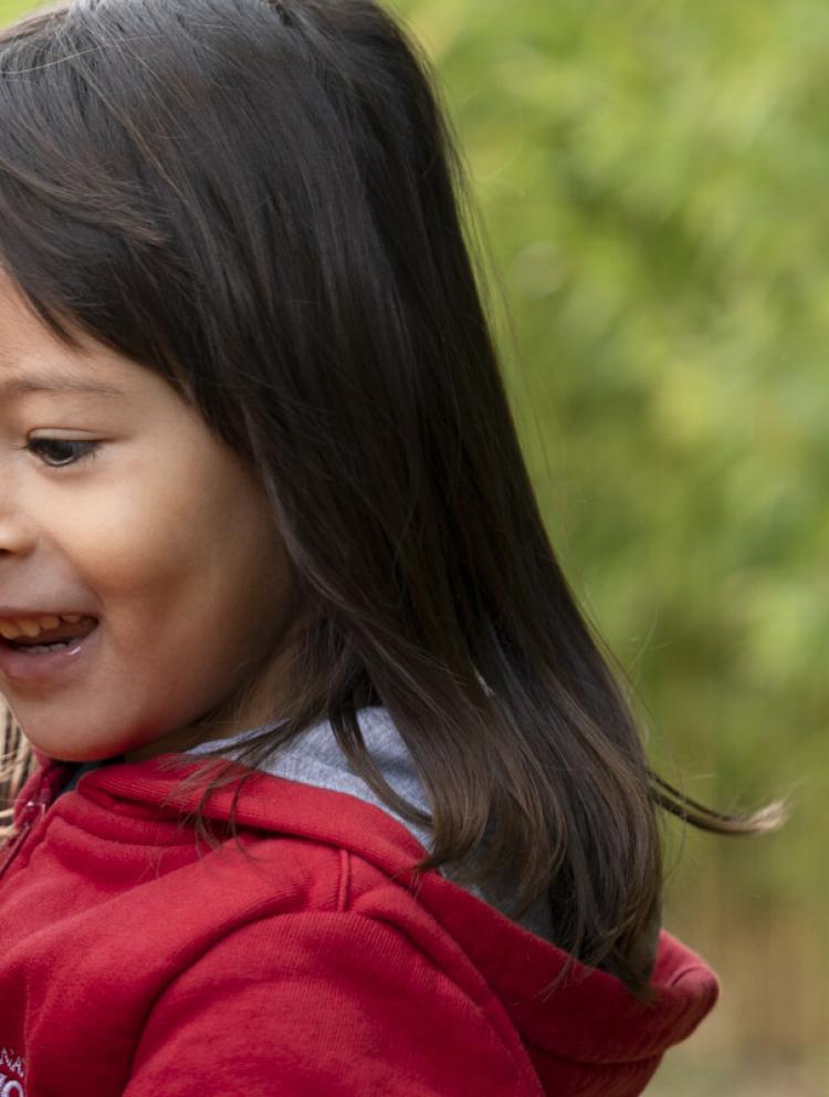 primary school student playing outdoors