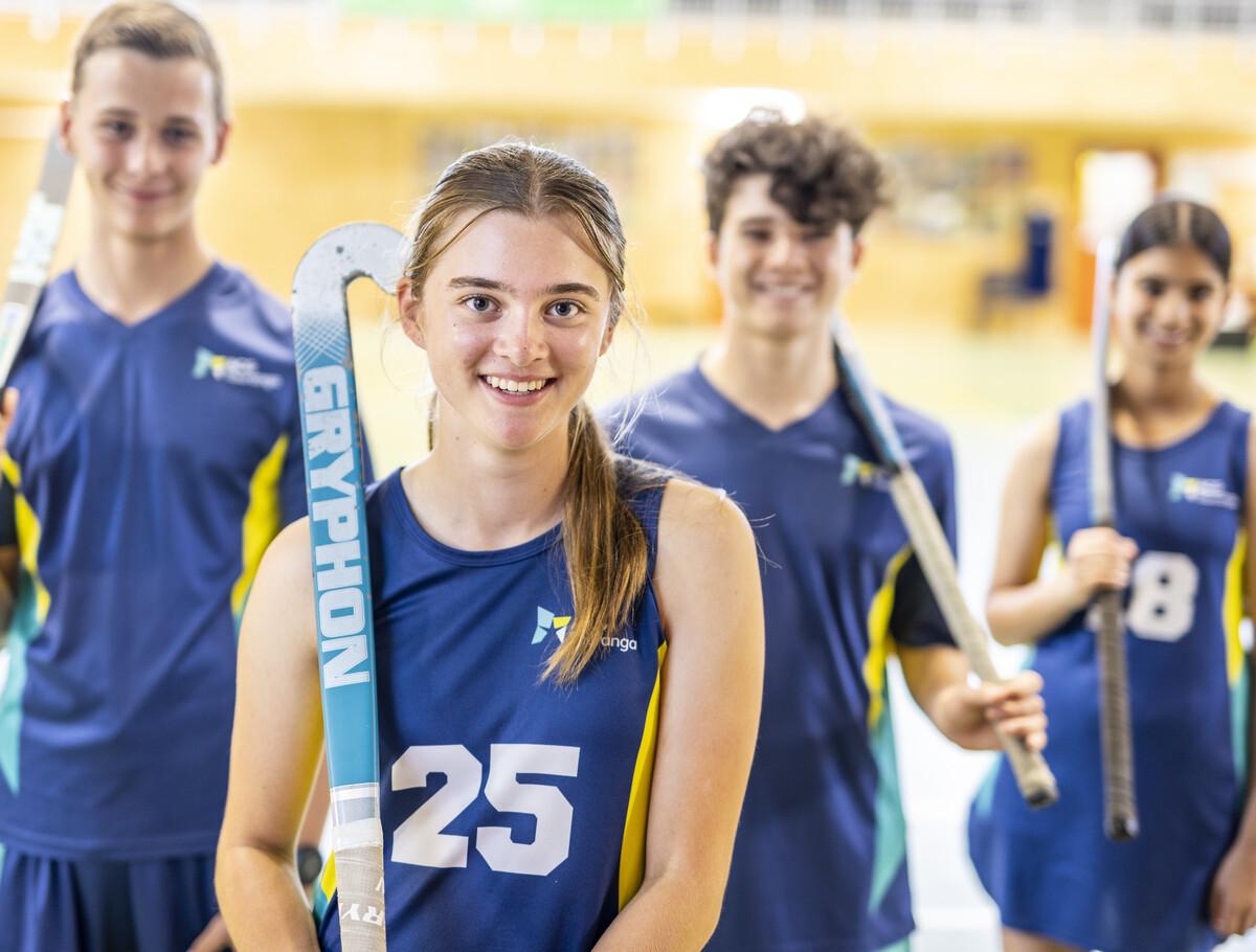 students at sports complex