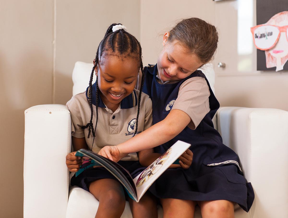 Students reading together