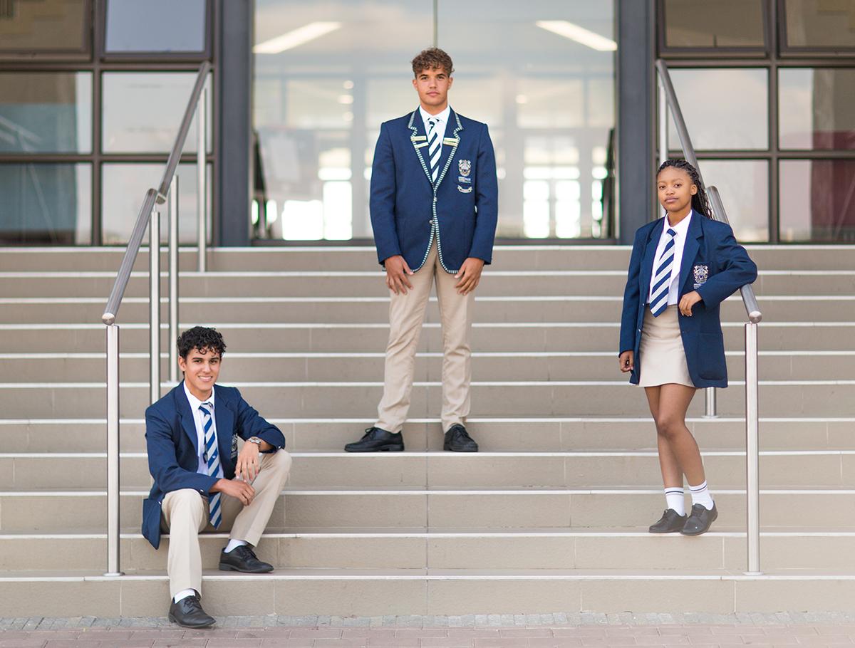 IEB students on staircase