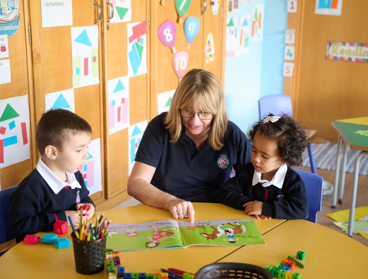teacher with students