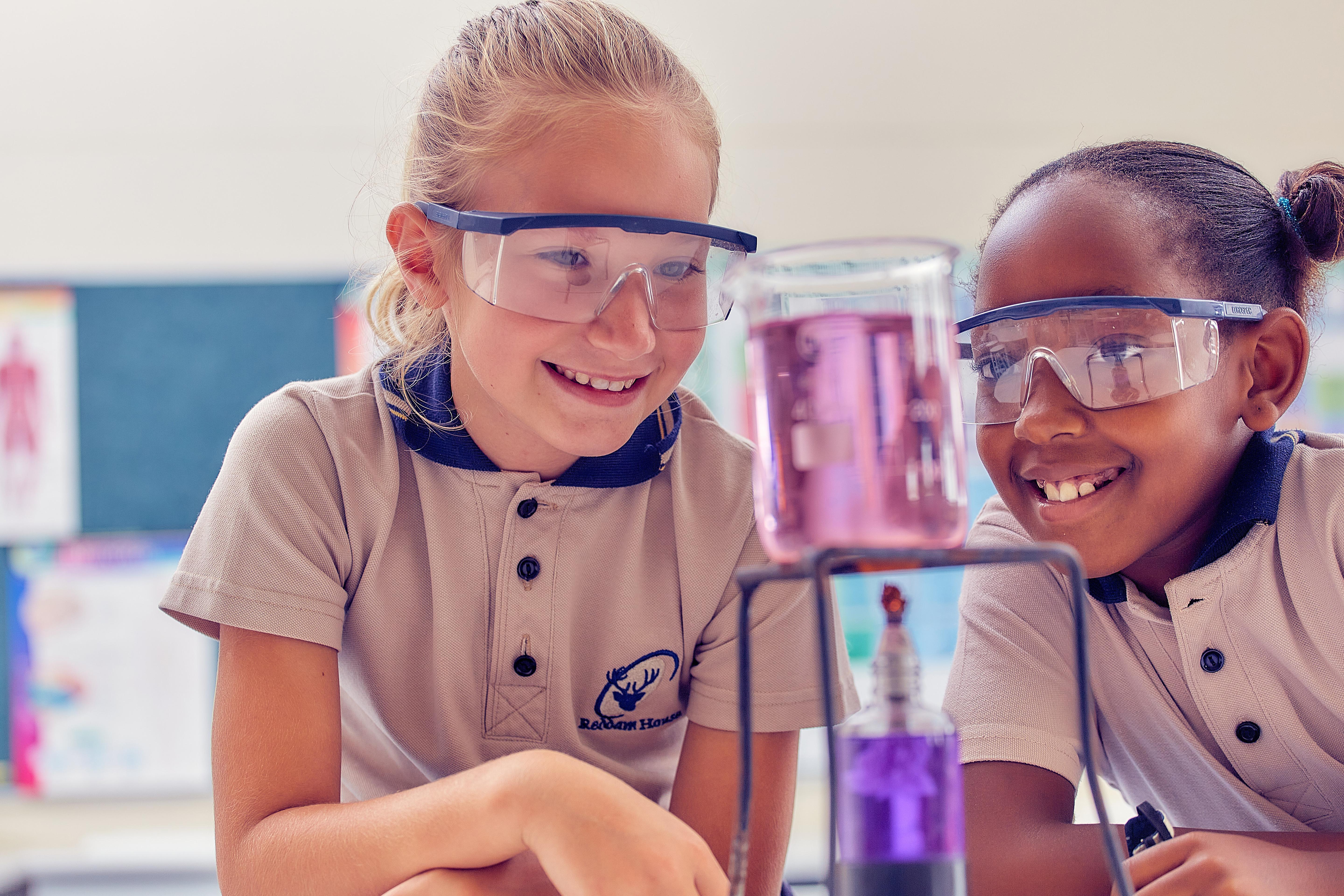 Students carrying out a science experiment