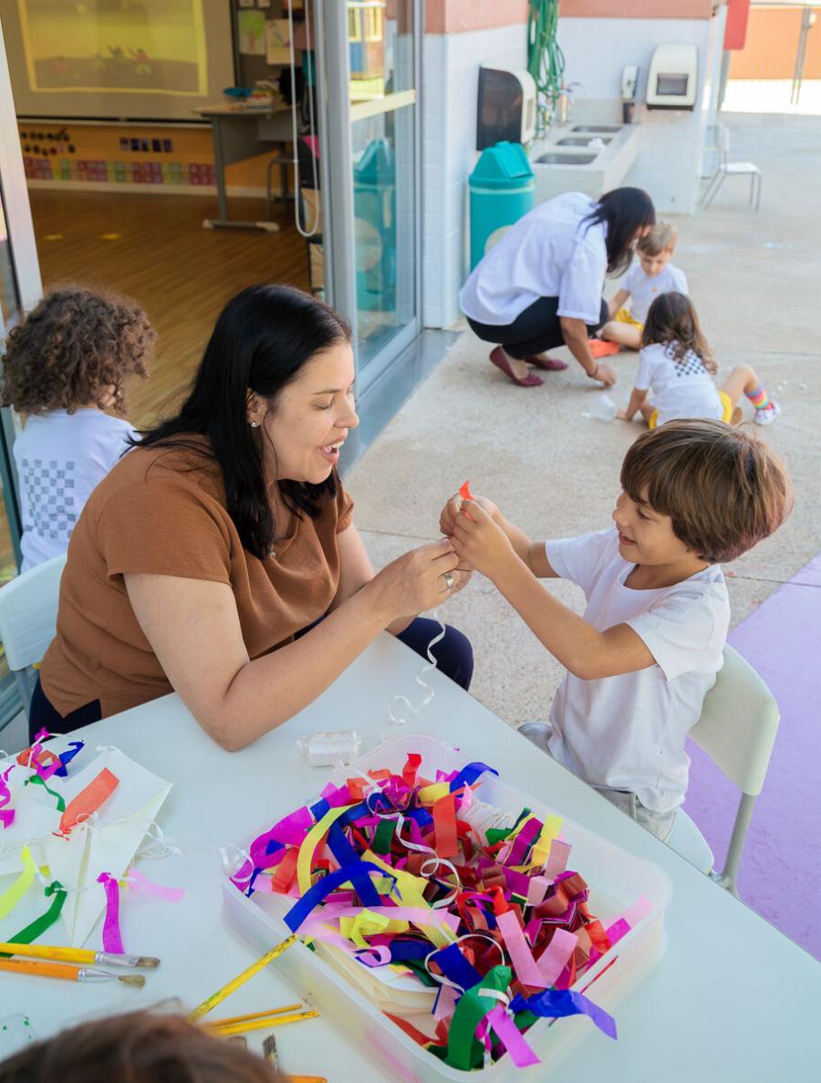 Aula de Artes na Educação Infantil da Escola Eleva Brasília, na Asa Sul