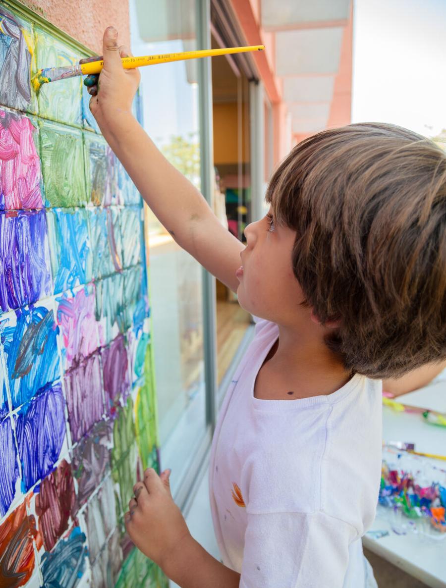 Aula de Artes do Ensino Fundamental I na Escola Eleva Brasília, na Asa Sul