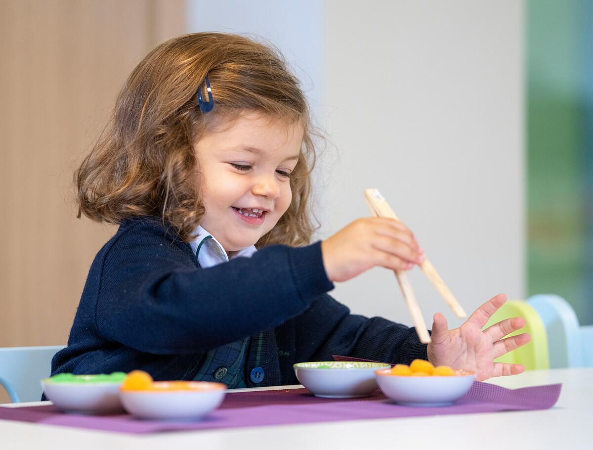 nursery child eating
