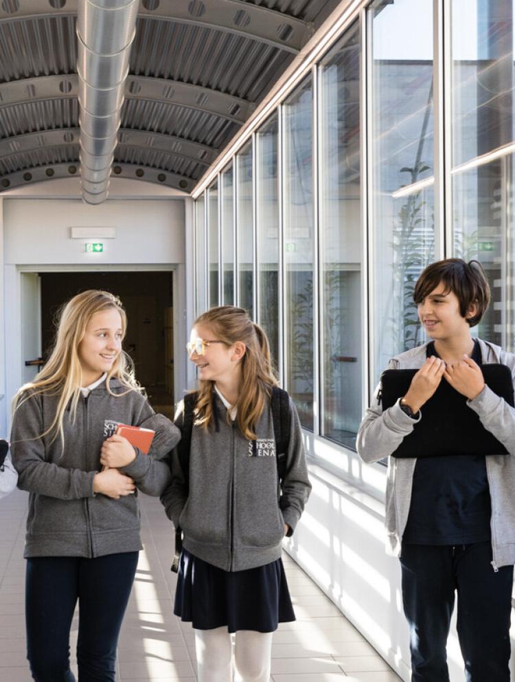 students in corridor