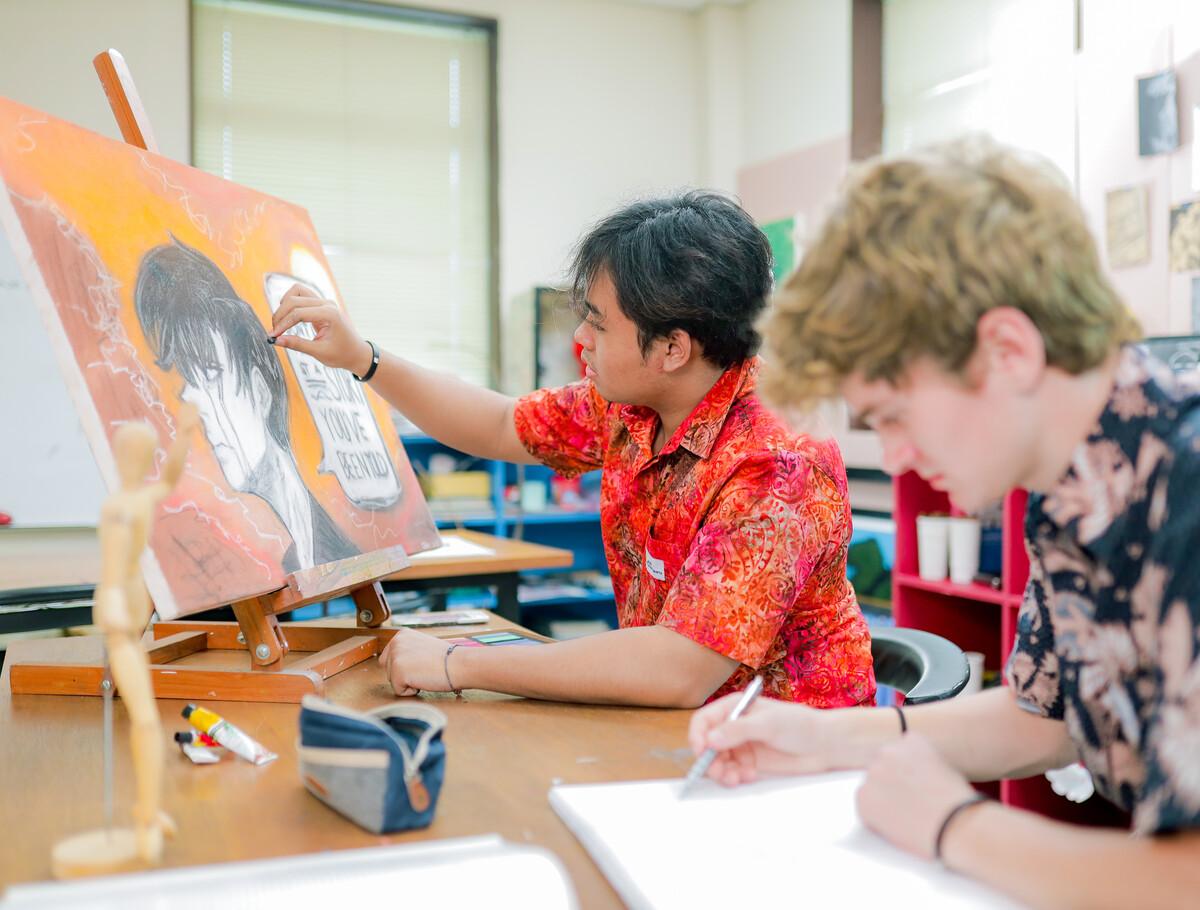 students-painting-art-class