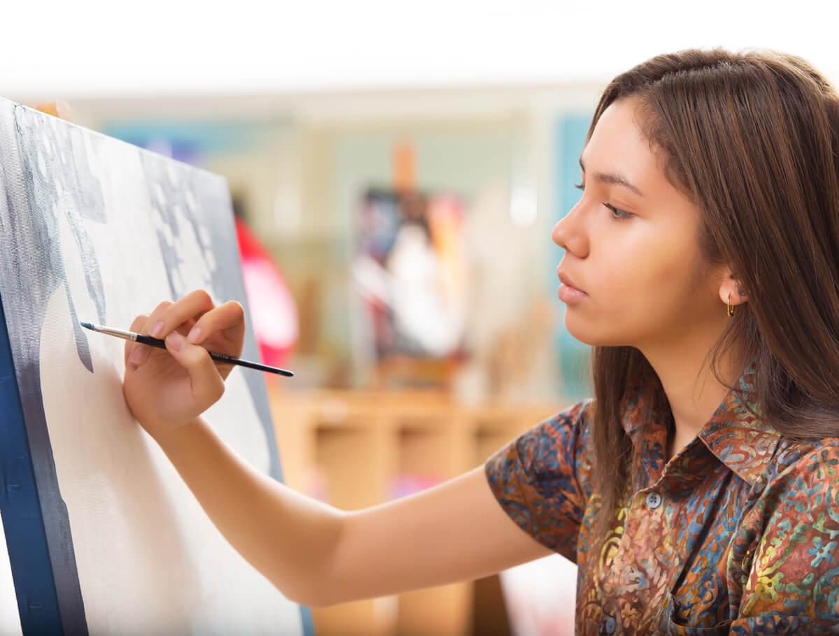 Student painting