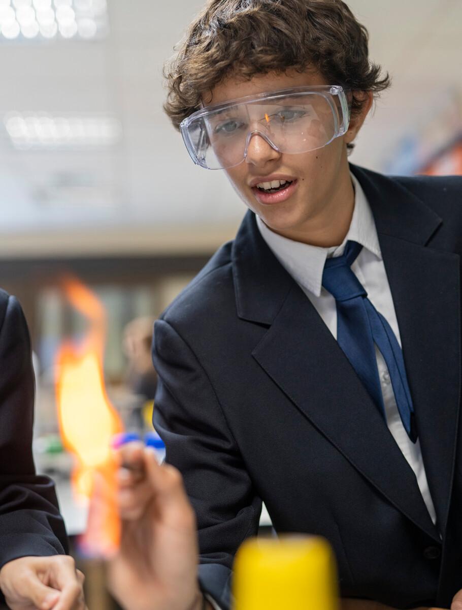 Secondary students in the lab