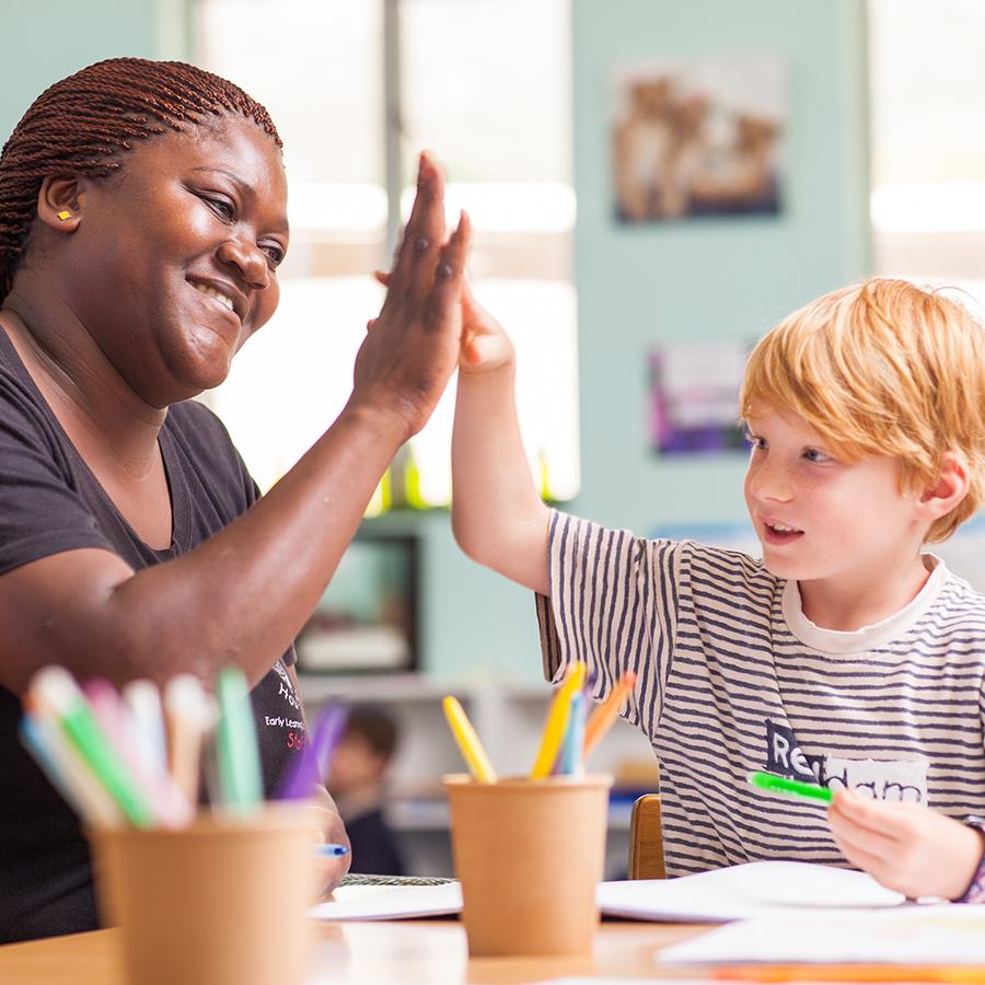 Teacher Kid High Five