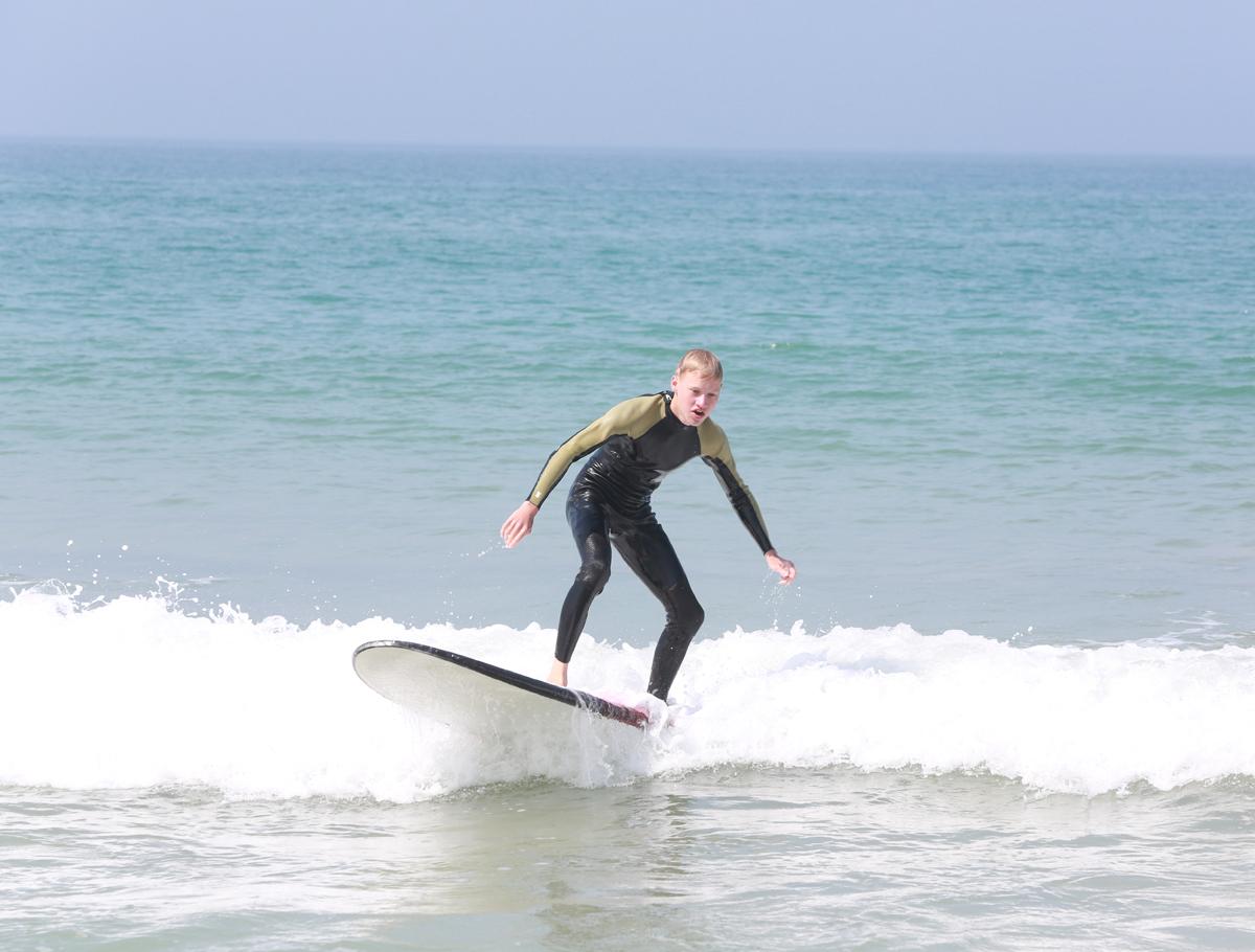 Student surfing