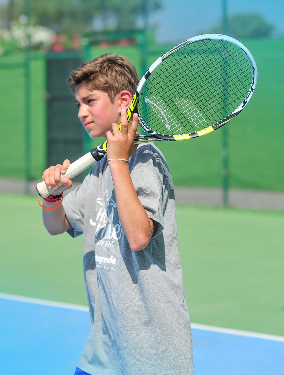 Tennis Student on court
