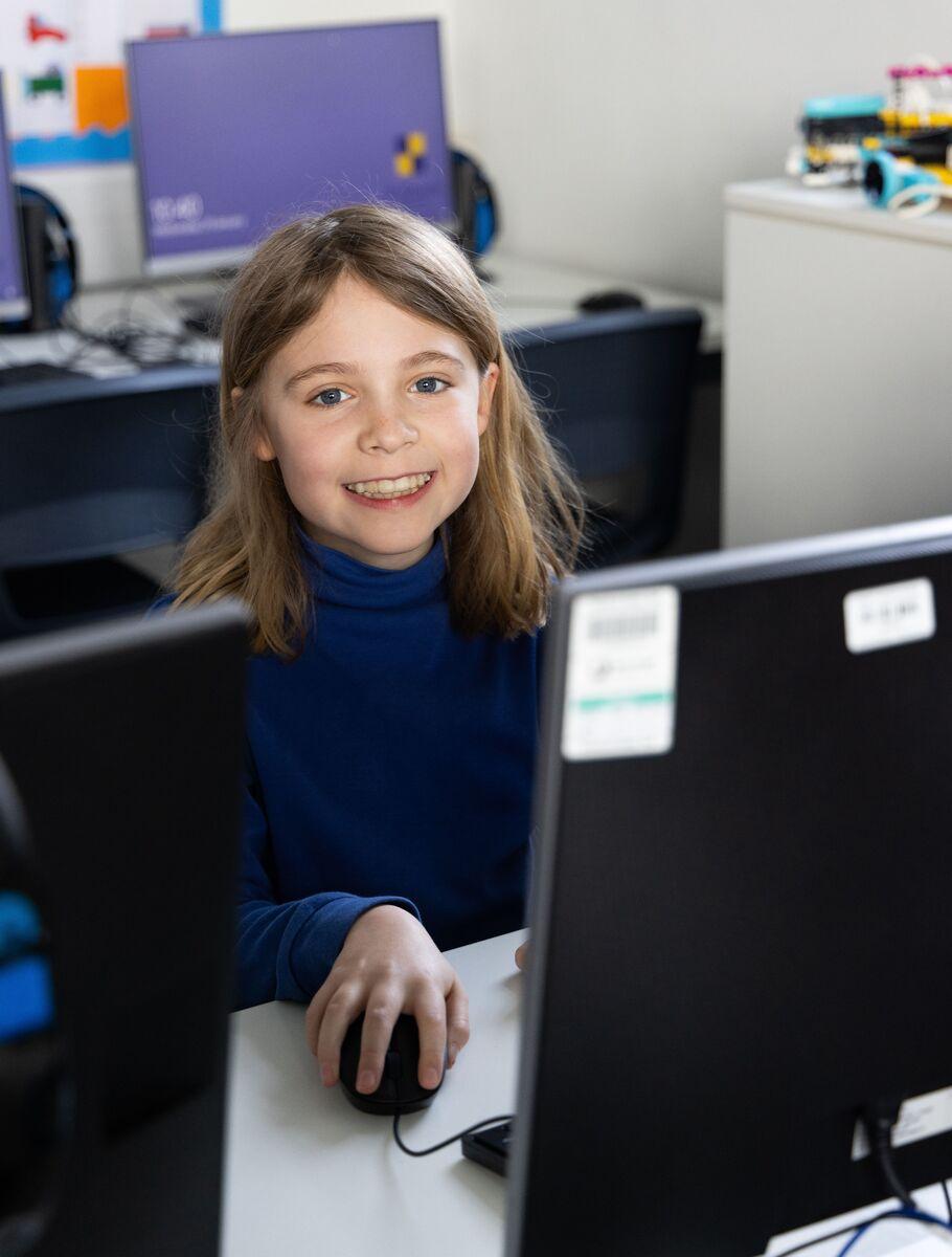 Fulham prep student using computer
