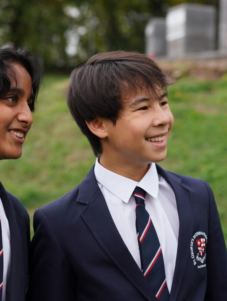 secondary school kids smiling banner