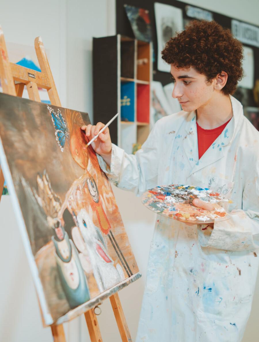 secondary student painting