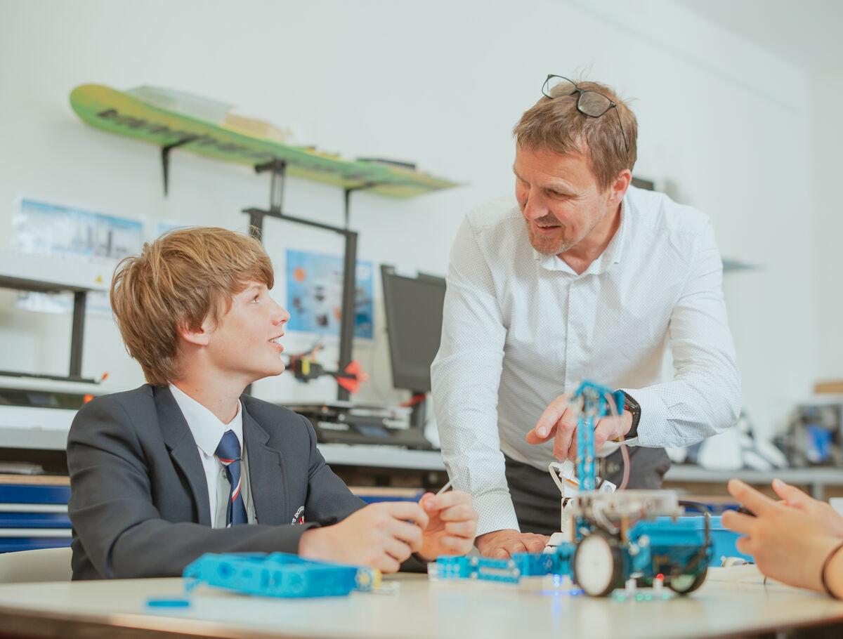 Secondary Student looking at teacher